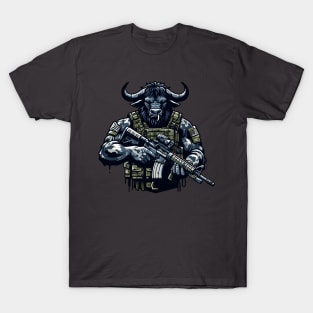 Tactical Minotaur Power Tee: Where Mythical Might Meets Modern Strength T-Shirt